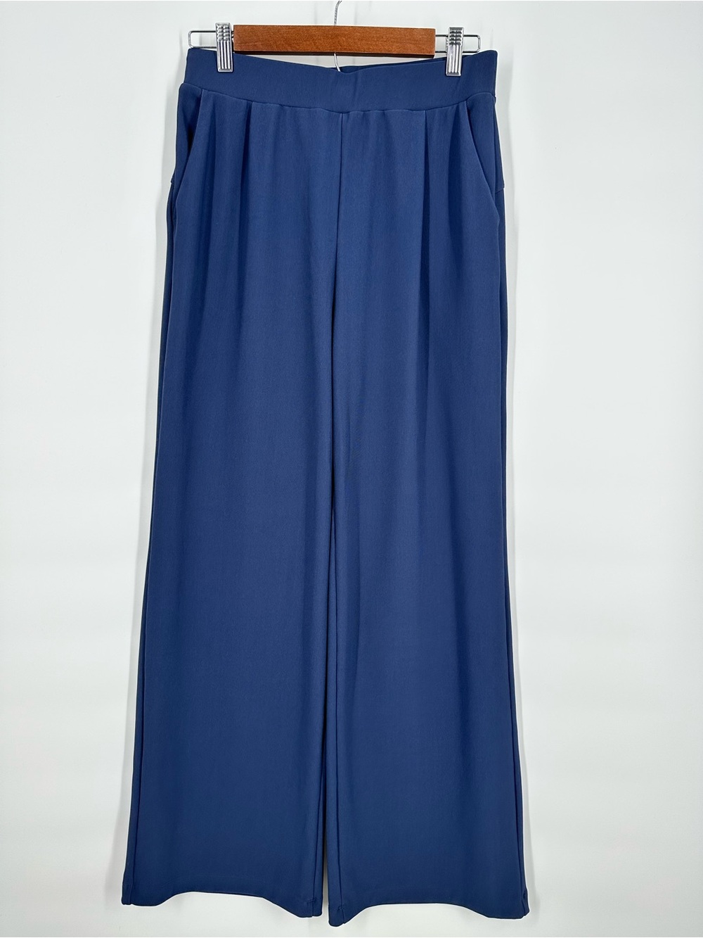 HALARA High Waisted Wide Leg Effortless Casual Trousers Work Pants Navy Blue